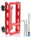 Pro Grade Aluminum Door Hinge Jig Kit for Router, Heavy Duty 6061 Aluminum Alloy, Adjustable Mortise Template, red and black