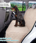 Waterproof Backseat Dog Car Seat Cover Nonslip Protector For Cars Trucks SUVs Beige With Free Dog Barrier And Mesh Organizer