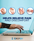 Thumb Brace 4 Pack Waterproof Splints With Gel Pad For Carpal Tunnel Arthritis And Trigger Finger Relief in use typing on laptop
