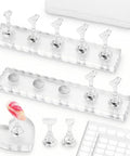 Magnetic Nail Stand Set For Press On Nails Handy Nail Art Display Holder with acrylic stands and heart stand, 200 tapes visible.