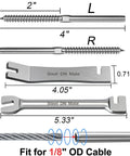 Stainless Steel T316 Swage Lag Screws For Wood Posts One Eighth Inch Deck Railing Kit 60 Pack With Left And Right Hand Threads Wrench And Drill Bits For Cable Railing Stair DIY Hardware DM60