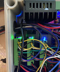 Close-up of 4 Pack Stepper Motor Driver Kit For Nema 17 23 34 CNC Controllers installed in a control box, showing wiring and connections.