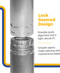 PelletVent Stainless Steel Double Wall Straight Stove Pipe Connector lock seam detail for secure fit