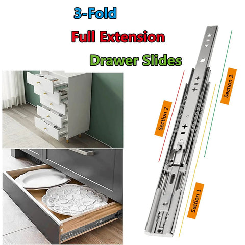 Heavy Duty Soft Close Drawer Slides 14 Inch Side Mount Telesrails For Kitchen Cabinets And Furniture 2 Pack Smooth Silent Glide Durable Drawer Runners