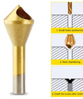 4 Piece Titanium Coated Countersink Chamfer Deburring Tool Set For Wood Metal PVC Aluminum Insulation Board Holes tool with diagram