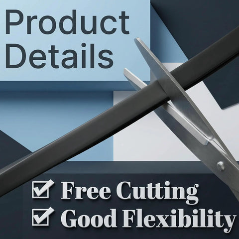 Heavy Duty Rubber U Channel Edge Trim 34.8 Feet Door Seal Strip being cut to show flexibility and usability