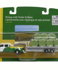 1/64 Scale Farm Toy Pickup With Trailer And Bale Load Rig in packaging, die-cast metal, realistic dealer graphics, kid friendly