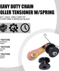 Heavy Duty Chain Tensioner With Spring For 110cc 125cc 140cc Dirt Pit Pro Dirt Bikes And ATVs, Black, with upgraded spring.