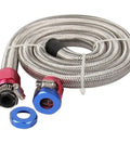 Three Foot 6AN Stainless Steel Braided Fuel Line Hose Kit With Two AN6 Fittings Universal For Racing Fuel Gas Coolant And Transmission Fluid Three Eighths Inch ID High Pressure Pro Grade