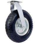 No Sweet Glide 12 Inch Pneumatic Caster Wheels Set With Precision Ball Bearings And Knobby Ribbed Rubber Tires, showing wheel detail.