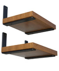 Set Of 4 Heavy Duty 6 Inch L Shaped Shelf Brackets Black Powder Coated Steel Quarter Inch Thick For Wall Mount Shelves installed