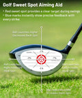 Golf Impact Tape With Red Target Sweet Spot For Instant Swing Feedback And Self Teaching Practice Indoor And Outdoor Use 300 Count High Precision Swing Training Aid showing strike feedback on a club face.