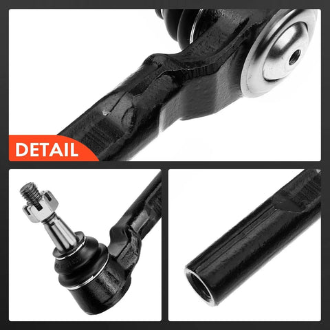 Set Of 4 Front Inner And Outer Tie Rod End Kit For Chevy Silverado 1500 1999-2006 And GMC Sierra 1500 1999-2006 Classic 2007 22mm Thread Power Steering Rack Pinion Compatible Replacement detail view of black steel tie rod end
