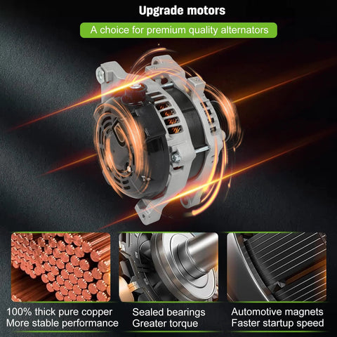 Beefy V6 3.5L 12V 130A High Output Alternator For Toyota Tacoma 2016-2021 With 7-Groove Pulley Internal Fan And Regulator CW Rotation