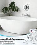 Bathroom with tub showing Two Pack Shower Handle Replacement Kit For Chateau Single Handle Tub And Shower Faucets Compatible With 1225 Cartridge Includes Screws Easy Diy Repair For Worn Out Shower Handles.
