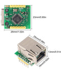 Two Pack W5500 SPI to Ethernet Converter Module With TCP IP for Arduino Builds showing circuit board and dimensions