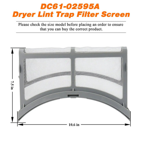 Heavy Duty Dryer Lint Filter Case Screen For Samsung Dryers DVE45T6000W DV42H5200EW DV42H5000EW AP4578777 DC61-02595A Replacement Part