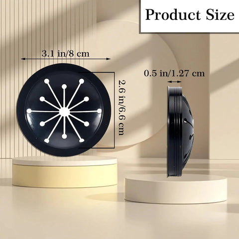 4 Pack Garbage Disposal Splash Guard Rubber Inserts 3.1 Inch Kitchen Sink Drain Guard size dimensions shown in image