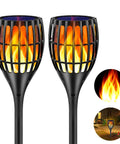 Sun Powered Solar Torch Lights With Realistic Flickering Flame Effect, Waterproof Outdoor Garden Landscape Lamps 43 Inches Tall