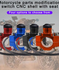 Straight Up Heavy Duty Motorcycle Engine Kill And Start Switch With Tight Mounting Plate For Dirt Pit Bikes AtVs And Scooters Hardcore Aluminum Build in four colors.