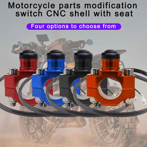 Straight Up Heavy Duty Motorcycle Engine Kill And Start Switch With Tight Mounting Plate For Dirt Pit Bikes AtVs And Scooters Hardcore Aluminum Build in four colors.