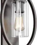 Marlena One Light Wall Sconce In Transitional Style With Antique Bronze Finish And Clear Glass, 10.5 Inch Wide By 18 Inch High