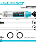 200Cc Fluid Extractor For Cars With Long Extension Tubes And Anti Drip Connector, Powerful Suction Oil Syringe