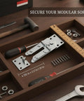 Clip Style Must-Have Galvanized Iron Sofa Connector For Modular Sectional Frames with screws shown in a toolbox