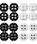Self Adhesive 360 Degree Stainless Steel Casters for Bins and Furniture, black and white four-wheel sets with ABS core