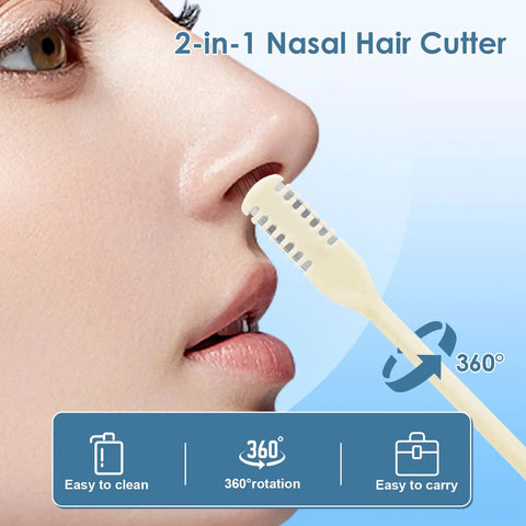 2 In 1 Nose Hair Cutter with Upgraded Double Sided Blades, 360 Degree Nostril Hair Remover For Men And Women in use