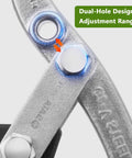 Close-up of the dual-hole design adjustment mechanism on Heavy Duty 2 Jaw Gear Puller Adjustable Bearing Separator Tool.