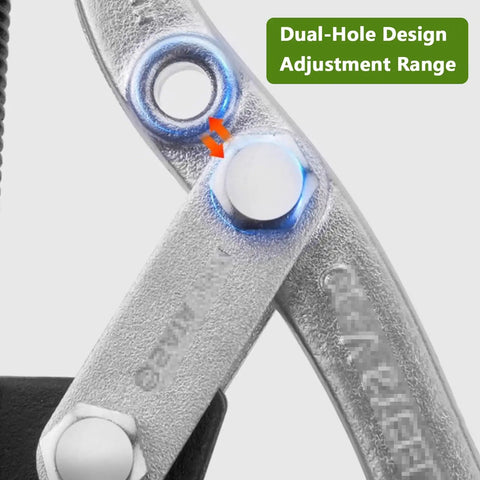 Close-up of the dual-hole design adjustment mechanism on Heavy Duty 2 Jaw Gear Puller Adjustable Bearing Separator Tool.