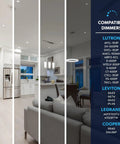 Twelve Pack Four Inch Square LED Recessed Lights Built Tough With J Box Adjustable CCT 2700K To 5000K in modern kitchen setting.