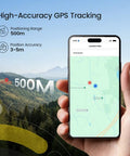 Hand holding phone showing GPS tracking for FAA Compliant Remote Identification Broadcast Module For GPS Drones With 4K Camera.