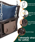 Upgraded Wicker Hanging Porch Swing For Patio, Heavy Duty 900 Lb Capacity, 3 Seat Outdoor Swing Bench, focus on durable materials