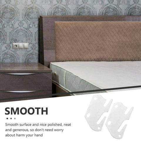 Heavy Duty Zinc Coated Bed Frame Connectors And Bed Rail Brackets Built Sick To Lock Tight And Prevent Rust Easy Slide On Install Two Piece Set for smooth wood beds.