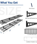 Two Pack 1x6 Foot Wall Mounted Floating Shelves Black For Garage Storage Pantry Or Kitchen Easy Stud Mount Classic Series