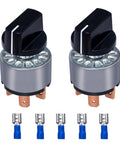 Two Pack Rotary Switch 4 Position 3 Speed Metal Fan Heater Speed Selector Switch 12A 250V With Female Terminals