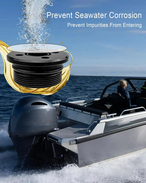 Outboard Trim Cylinder End Cap Two Pack for 115 To 300HP Marine Motors, OE Grade End Cap Seal With O Ring Prevents Oil Fuel And Coolant Leaks, Durable Boat Engine Replacement Part on boat engine