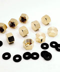 10 Pack Must Have Brass 3/8 Inch Compression Cap Fittings For Sink Shutoff Angle Stop Valves With Sealing Rubber Gasket Washers, Plumbing Repair Kit For Toilets Faucets Dishwashers And Under Sink Lines, brass caps and washers