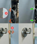 White Rubber Corner Protectors Self Adhesive Baseboard Guards installed on walls to prevent damage from door hits and furniture.