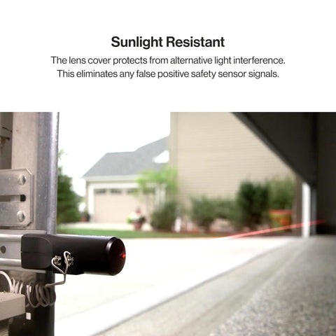 Close-up of Safe T Beam Replacement Kit for Garage Doors with UL Solutions Certified Safety Beams installed near garage