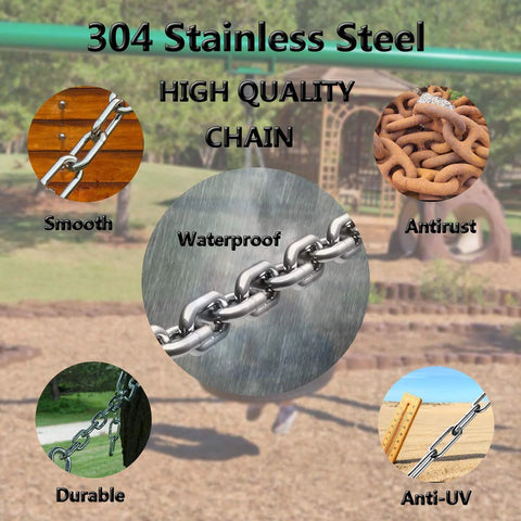 Stainless steel link chain, 304 stainless, heavy‑duty hanging safety chain by Amazon, waterproof and durable