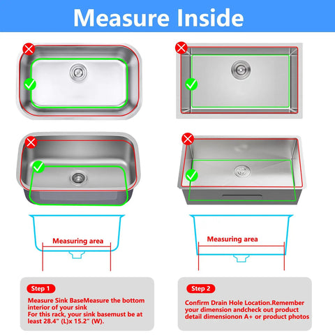 Silicone Sink Protector Mat For Kitchen Sinks 12 To 30 Inch Non Slip Raised Feet Gray measurement guide diagram