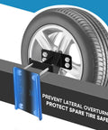 Beefy Spare Tire Carrier For Boat Trailers Sturdy Tire Mount Bracket Lock Holder Fits 4 5 6 Lug Wheels 4 Inch To 5.5 Inch Bolt Patterns Holds Up To 150 Lbs mounted on tire