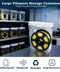 Moisture Proof And Dust Proof 3D Printing Filament Storage Box Set, 4 Pack With Desiccants, sealed design showing filament inside