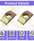 Close-up of two solid iron lock washers from 40 Piece M8 Half Moon Nut Washers Set With Solid Iron Lock Washers Spacers For Furniture Hardware Indoors And Outdoors Waterproof Rust Proof Chlorine Resistant Easy To Install And Built To Last.