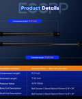 Set Of 2 Beefed Up Heavy Duty Rear Glass Window Lift Supports Struts Gas Spring Shocks For Ford Escape 2008 2009 2010 2011 2012, Mazda Tribute 2008 2009 2010 2011 2012, Mercury Mariner 2009 2010 2011 2012 Replacement with installation dimensions shown.