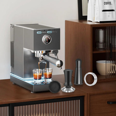 54mm Espresso Accessories Kit with Spring Loaded Calibrated Tamper, WDT Tool, Dosing Funnel for Breville on counter