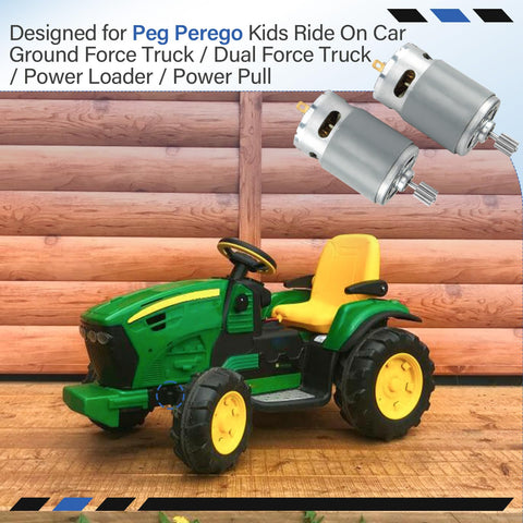 Beefed Up 12V Gearbox Motor Drive Engine Replacement for Ride On Cars like Ground Force Truck with Pre Installed 10 Tooth Pinion Gear